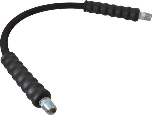Enerpac - 1/4" Inside Diam x 3/8 NPT 2' Hydraulic Pump Hose - 10,000 psi, 3/8 NPTF Male Opposite End, Rubber - Industrial Tool & Supply