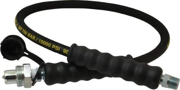 Enerpac - 1/4" Inside Diam x 3/8 NPT 3' Hydraulic Pump Hose - 10,000 psi, CH-604 Opposite End, Rubber - Industrial Tool & Supply
