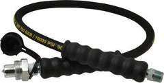 Enerpac - 1/4" Inside Diam x 3/8 NPT 3' Hydraulic Pump Hose - 10,000 psi, CH-604 Opposite End, Rubber - Industrial Tool & Supply