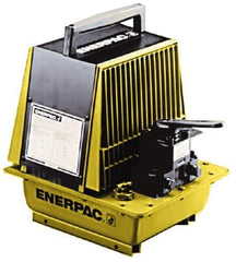 Enerpac - 10,000 psi Air-Hydraulic Pump & Jack - 1 Gal Oil Capacity, 4-Way, 3 Position Valve, Use with Double Acting Cylinders, Advance, Hold & Retract - Industrial Tool & Supply