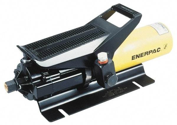 Enerpac - 10,000 psi Air-Hydraulic Pump & Jack - 72 Cu In Oil Capacity, Use with Single Acting Cylinders, Advance, Hold & Retract - Industrial Tool & Supply