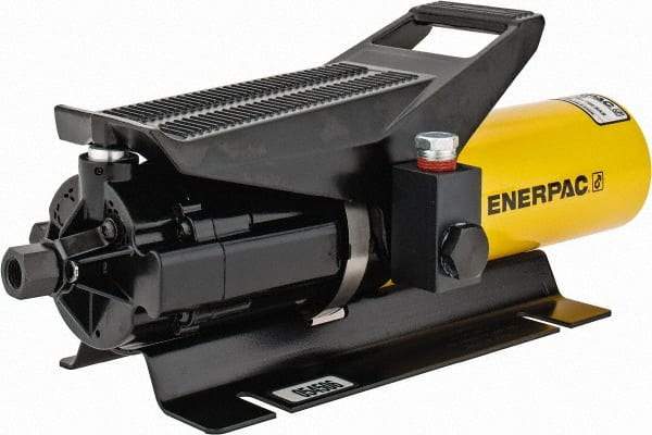 Enerpac - 10,000 psi Air-Hydraulic Pump & Jack - 36 Cu In Oil Capacity, Use with Single Acting Cylinders, Advance, Hold & Retract - Industrial Tool & Supply