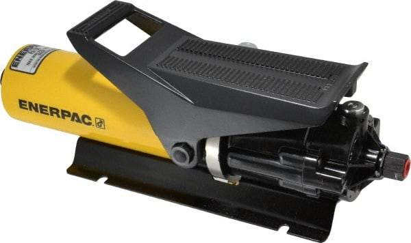 Enerpac - 3,000 psi Air-Hydraulic Pump & Jack - 36.6 Cu In Oil Capacity, 3-Way, 2 Position Valve, Use with Single Acting Cylinders, Advance & Retract - Industrial Tool & Supply