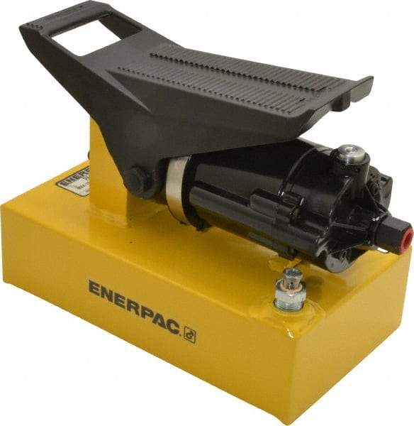 Enerpac - 10,000 psi Air-Hydraulic Pump & Jack - 80 Cu In Oil Capacity, Use with Single Acting Cylinders, Advance, Hold & Retract - Industrial Tool & Supply