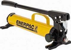 Enerpac - 1" Piston Stroke, 1/2" Piston Diam, 0.15 Cu In per Stroke, 47 Cu In Reservoir Capacity, Manual Hydraulic Pump - 10,000 psi, 85 Lbs. Max Handle Effort, 1 Stage - Industrial Tool & Supply