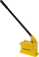 Enerpac - 1" Piston Stroke, 9/16" Piston Diam, 1/4 Cu In per Stroke, 50 Cu In Reservoir Capacity, Manual Hydraulic Pump - 3,000 psi, 61 Lbs. Max Handle Effort, 1 Stage - Industrial Tool & Supply