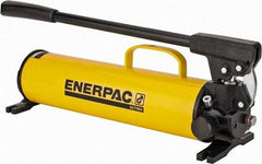 Enerpac - 1" Piston Stroke, 1-1/8" Piston Diam, 1.00, 0.15 Cu In per Stroke, 134 Cu In Reservoir Capacity, Manual Hydraulic Pump - 10,000 psi, 77 Lbs. Max Handle Effort, 2 Stage - Industrial Tool & Supply