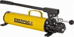 Enerpac - 1" Piston Stroke, 1-1/8" Piston Diam, 1.00, 0.15 Cu In per Stroke, 134 Cu In Reservoir Capacity, Manual Hydraulic Pump - 10,000 psi, 77 Lbs. Max Handle Effort, 2 Stage - Industrial Tool & Supply