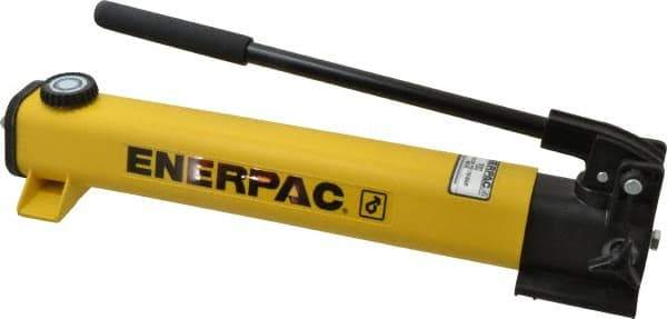 Enerpac - 1/2" Piston Stroke, 3/4" Diam, 0.221, 0.055" Cu In per Stroke, 55 Cu In Reservoir Capacity, Manual Hydraulic Pump - 10,000 psi, 63 Lbs. Max Handle Effort - Industrial Tool & Supply