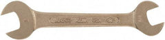 Ampco - 6mm x 7mm Nonsparking Open End Wrench - 4" OAL, Double End, Plain Finish - Industrial Tool & Supply