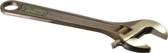 Ampco - 15/16" Jaw Capacity, 6" Nonsparking Adjustable Wrench - Aluminum Bronze, Plain Finish - Industrial Tool & Supply