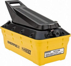 Enerpac - 10,000 psi Air-Hydraulic Pump & Jack - 127 Cu In Oil Capacity, Use with Single Acting Cylinders, Advance, Hold & Retract - Industrial Tool & Supply