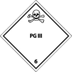 NMC - PG III Shipping Label - 4" High x 4" Wide - Industrial Tool & Supply