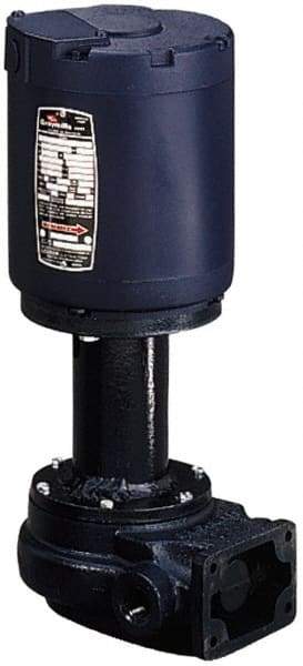 Graymills - 115 Volt, 1/6 hp, 1 Phase, 3,450 RPM, Cast Iron Flanged Outside Suction Machine Tool & Recirculating Pump - 7-1/2" Long x 4-1/2" Mounting Flange Width, NPT Thread, Glass Filled Celcon Impeller - Industrial Tool & Supply