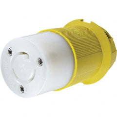 Locking Inlet: Connector, Marine, L6-20R, 250V, Yellow Grounding, 20A, Nylon, 2 Poles, 3 Wire