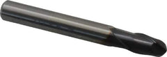 OSG - 6mm Diam, 9mm LOC, 2 Flute Solid Carbide Ball End Mill - TiAlN Finish, Single End, 50mm OAL, 6mm Shank Diam, Spiral Flute - Industrial Tool & Supply