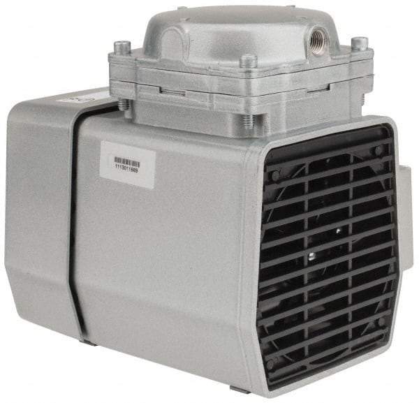 Gast - 1/3 HP Standard Vacuum Model Diaphragm Pump with Cord - 115 VAC, 60 Max psi, 7.62" Long x 5.12" Wide x 7.59" High - Industrial Tool & Supply