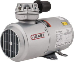 Gast - 1/6 hp, 1.8 CFM, Piston Vacuum Pump - 27.5 Hg/In, 115-1 Volt, 5.63" Long x 11.62" Wide x 8.58" High - Industrial Tool & Supply