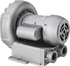 Gast - 1/8 HP Single Phase Regenerative Air Blower - 115/230V, 27 Max CFM, 28.5" Max Water Pressure, 26.5" Max Vacuum Water Pressure, 2.3/1.0 Full Load Amps - Industrial Tool & Supply