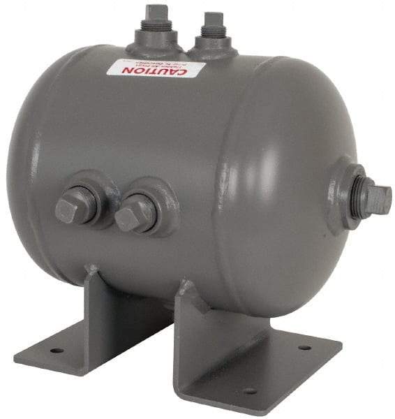 Made in USA - 2 Gallon, 200 Max psi Universal Horizontal Tank - 3/4" Inlet, 11" Tank Length x 8" Tank Diam - Industrial Tool & Supply