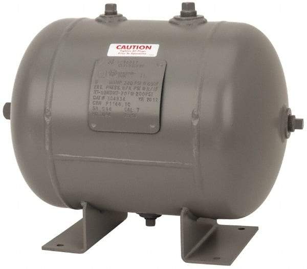 Made in USA - 7 Gallon, 200 Max psi Universal Horizontal Tank - 3/4" Inlet, 17" Tank Length x 12" Tank Diam - Industrial Tool & Supply