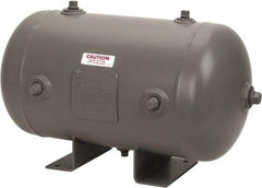 Made in USA - 9.8 Gallon, 200 Max psi Universal Horizontal Tank - 3/4" Inlet, 23" Tank Length x 12" Tank Diam - Industrial Tool & Supply