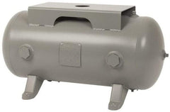 Made in USA - 20 Gallon, 200 Max psi Horizontal Tank with Plate - 1-1/2" Inlet, 33" Tank Length x 14" Tank Diam - Industrial Tool & Supply