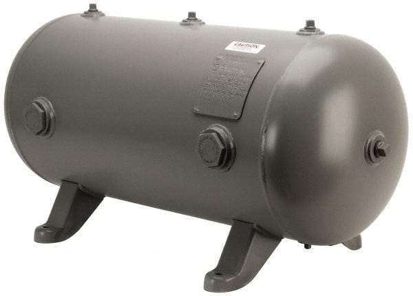 Made in USA - 20 Gallon, 200 Max psi Horizontal Tank - 1-1/2" Inlet, 33" Tank Length x 14" Tank Diam - Industrial Tool & Supply