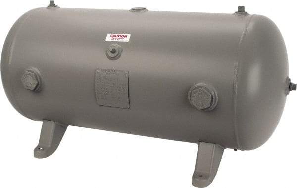 Made in USA - 30 Gallon, 200 Max psi Horizontal Tank - 1-1/2" Inlet, 38" Tank Length x 16" Tank Diam - Industrial Tool & Supply