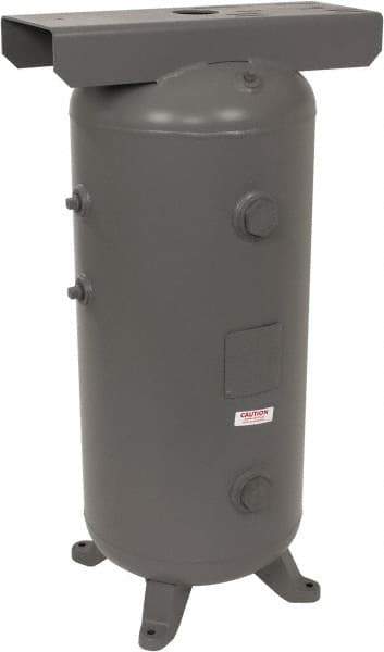 Made in USA - 30 Gallon, 200 Max psi Vertical Tank with Plate - 3/4" Inlet, 38" Tank Length x 16" Tank Diam - Industrial Tool & Supply