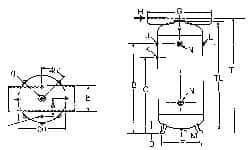 Made in USA - 80 Gallon, 200 Max psi Vertical Tank with Plate - 1-1/4" Inlet, 48" Tank Length x 24" Tank Diam - Industrial Tool & Supply