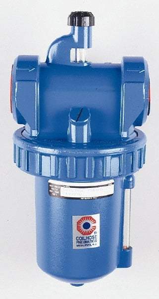 Coilhose Pneumatics - 1-1/2 NPT Port, 250 Max psi, Large Capacity Lubricator - Metal Bowl, Zinc Body, 50 CFM, 150°F Max, 11" High - Industrial Tool & Supply