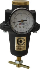 Coilhose Pneumatics - 1/2 NPT Port, 80 CFM, Cast Aluminum Heavy-Duty T-Handle Regulator - 0 to 60 psi Range, 250 Max psi Supply Pressure, 1/4" Gauge Port Thread, 4" Wide x 7" High - Industrial Tool & Supply