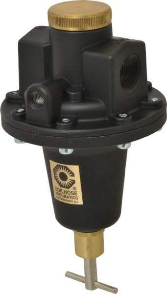 Coilhose Pneumatics - 3/4 NPT Port, 160 CFM, Cast Aluminum Tamper Proof Heavy-Duty T-Handle Regulator - 0 to 200 psi Range, 250 Max psi Supply Pressure, 1/4" Gauge Port Thread, 5" Wide x 8-1/2" High - Industrial Tool & Supply