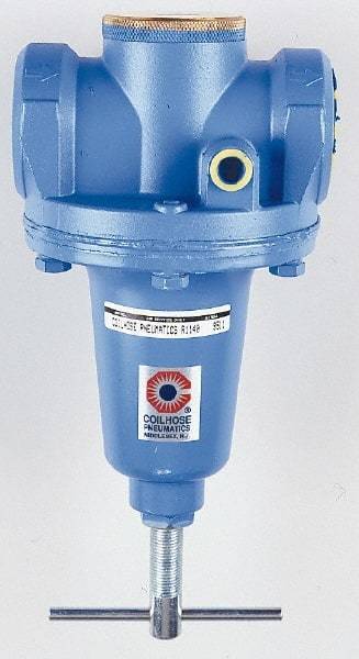 Coilhose Pneumatics - 1-1/2 NPT Port, 240 CFM, Zinc Heavy-Duty T-Handle Regulator - 0 to 125 psi Range, 300 Max psi Supply Pressure, 1/4" Gauge Port Thread, 5" Wide x 11" High - Industrial Tool & Supply