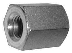 Made in USA - M10x1.50 Metric Coarse, 1-1/2" OAL Stainless Steel Standard Coupling Nut - 5/8" Width Across Flats - Industrial Tool & Supply