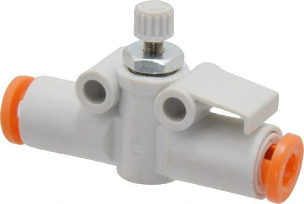 SMC PNEUMATICS - 5/32" Tube OD x M5 Body Flow & Speed Control Valve - Speed Control Inline Type with One Touch Fitting - Industrial Tool & Supply