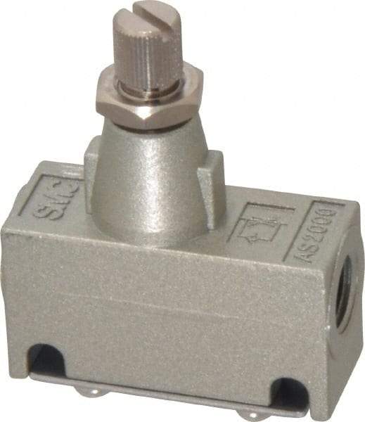SMC PNEUMATICS - 1/8" Male NPT x 1/8" Female NPT Flow & Speed Control Valve - Inline Type - Industrial Tool & Supply