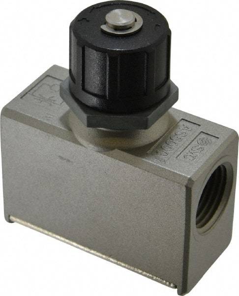 SMC PNEUMATICS - 1/2" Male NPT x 1/2" Female NPT Flow & Speed Control Valve - Inline Type - Industrial Tool & Supply