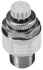 SMC PNEUMATICS - 3/8" Male NPT Metering Valve With Silencer - 16.6mm squared Orifice & 20.5 dB Noise Reduction Rate - Industrial Tool & Supply