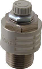 SMC PNEUMATICS - 1/2" Male NPT Metering Valve With Silencer - 24.5mm squared Orifice & 24 dB Noise Reduction Rate - Industrial Tool & Supply