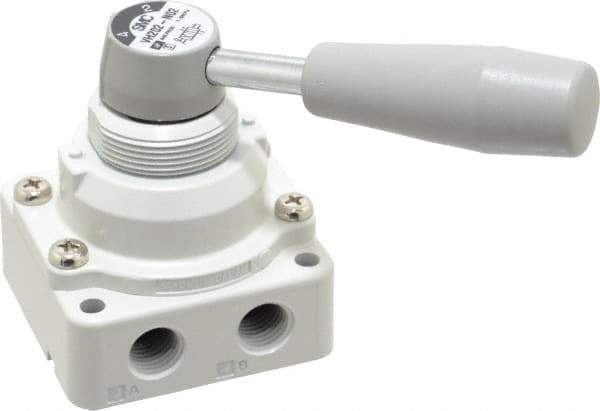 SMC PNEUMATICS - 1/4" NPT Rotary Hand Air Valve - 2 Position, 0.4 CV Rate, 150 Max psi & 140°F Max Temp - Industrial Tool & Supply