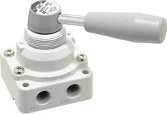 SMC PNEUMATICS - 1/4" NPT Rotary Hand Air Valve - 2 Position, 0.4 CV Rate, 150 Max psi & 140°F Max Temp - Industrial Tool & Supply