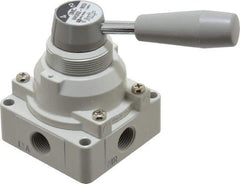 SMC PNEUMATICS - 3/8" NPT Rotary Hand Air Valve - 2 Position, 1.1 CV Rate, 150 Max psi & 140°F Max Temp - Industrial Tool & Supply