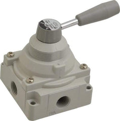 SMC PNEUMATICS - 1/2" NPT Rotary Hand Air Valve - 2 Position, 3.1 CV Rate, 150 Max psi & 140°F Max Temp - Industrial Tool & Supply