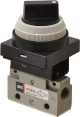 SMC PNEUMATICS - 0.14 CV Rate, 1/8" NPT Inlet Mechanical Valve - 3-Way, 2 Position - Industrial Tool & Supply