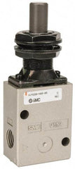 SMC PNEUMATICS - 1.00 CV Rate, 1/4" NPT Inlet Mechanical Valve - 2 Way, 2 Ports, Plunger - Industrial Tool & Supply