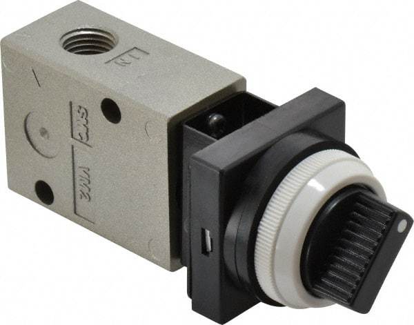SMC PNEUMATICS - 1.00 CV Rate, 1/4" NPT Inlet Mechanical Valve - 3 Way, 2 Ports - Industrial Tool & Supply