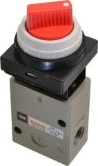 SMC PNEUMATICS - 1.00 CV Rate, 1/4" NPT Inlet Mechanical Valve - 3 Way, 2 Ports - Industrial Tool & Supply