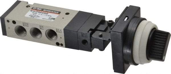 SMC PNEUMATICS - 0.55 CV Rate, 1/8" NPT Inlet Mechanical Valve - 4 Way, 5 Ports - Industrial Tool & Supply